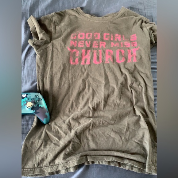 Tultex Tops - Tultex Brown and Pink Short Sleeve Tee